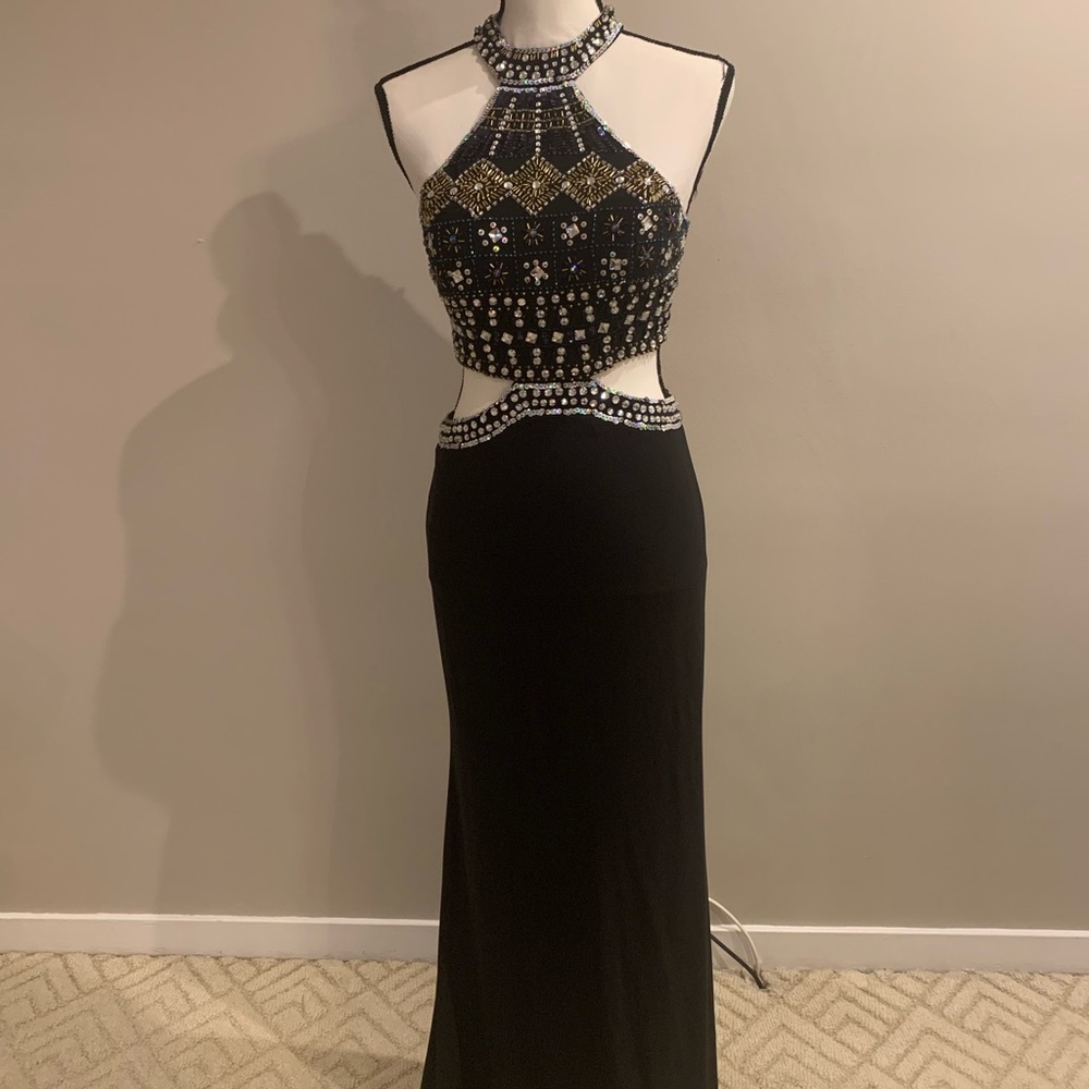 Elegant Black and Gold Women's Dress